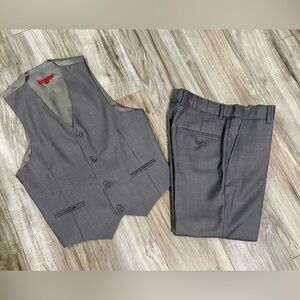 Gioberti Boys Gray Vest & Dress Pants Set Size 12 | Tailored 19in INSEAM